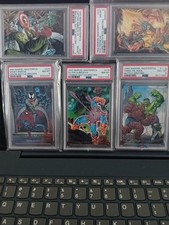 1992 Marvel Masterpiece PSA 8 Complete Battle Spectra Set. All 5 Cards PSA 8