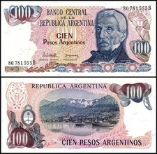 Argentina 100 Pesos Argentinos, 1983-1985 ND, P-315a.1, UNC