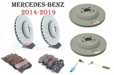 Front & Rear Brake Rotors With Brake Pads & Sensor SET For Mercedes W222 S-class