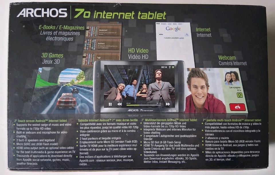 Archos 70 8 GB Wi-Fi Internet Tablet - Black (501582) Brand NEW Sealed! - Image 2 of 4