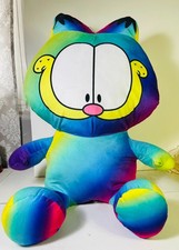 GIANT Garfield Plush Toy Factory 19" Stuffed Toy Rainbow Tie Dye Gradient