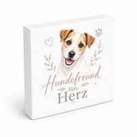 Holzbild In 15X15 Cm Hundefreund FüRs Herz - Hundespruch Mit Spruch: