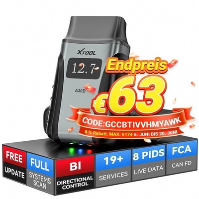 XTOOL A30D 2.0 OBD2 Diagnosegerät KFZ BT Scanner Alle Autofunktion Kostenlos FCA