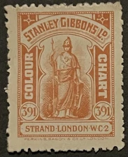 Cinderella Stamp Stanley Gibbons Colour Chart Orange Brown No. 41