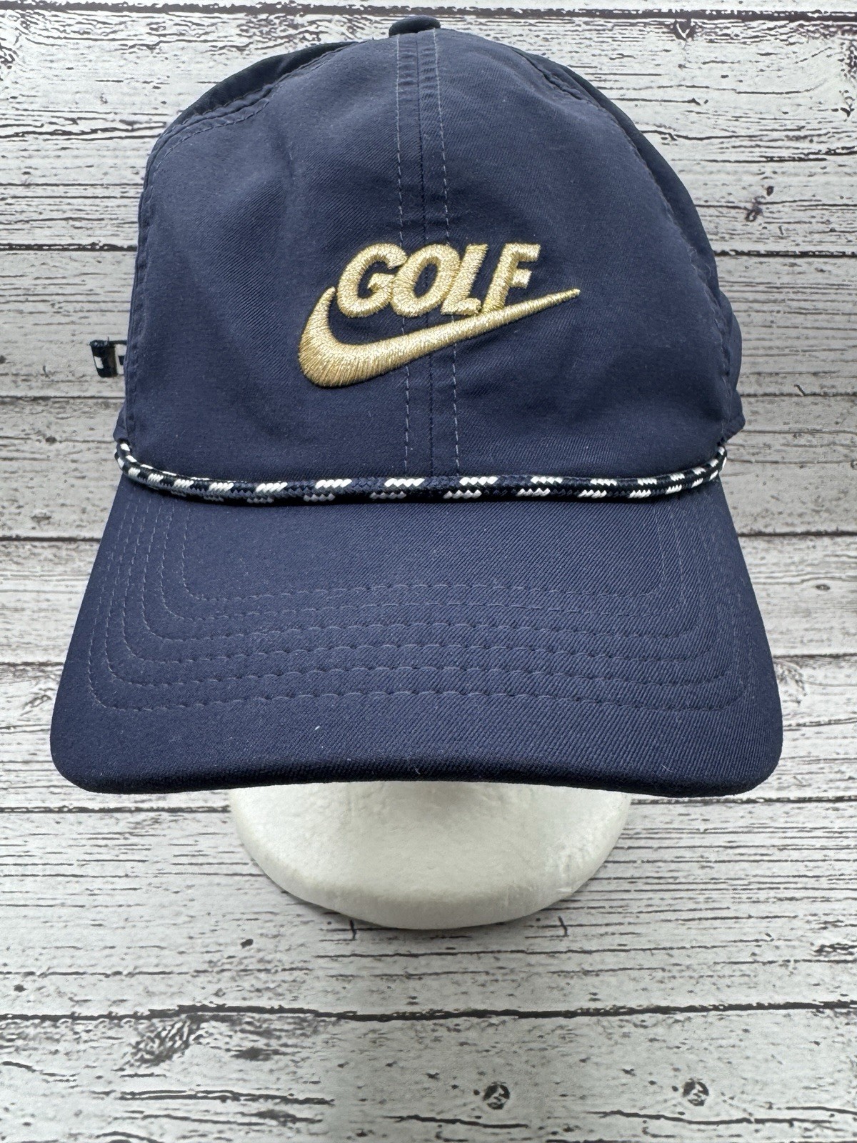 Classic 99 Navy Blue Gold Swoosh Rope Dri-fit Adjustable Hat