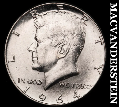 1964 Silver Kennedy Half Dollar - Choice Gem Brilliant Unc  Lustrous  #G7374