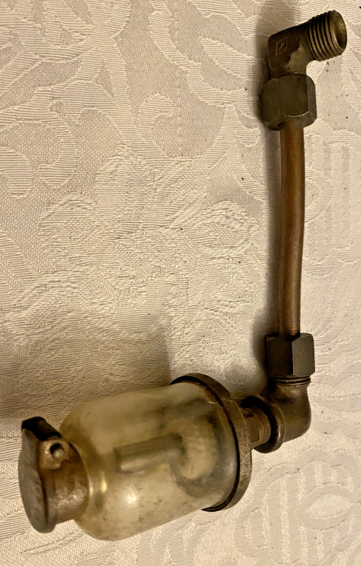 VINTAGE BRASS AND GLASS SIGHT FEED OILER HIT OR MISS STEAM GASS ENGINES