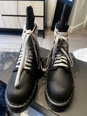 DM02E68139001 Rick Owens Dr.Martens Quad Sole Steel Toe Boot Black (Men's)