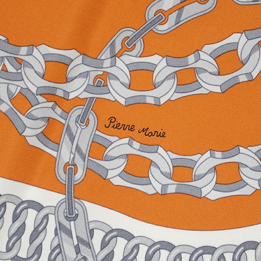 エルメススカーフReaction en Chaines Hermes Carre 90 Reaction en Chaines 2021SS Orange Scarf | eBay