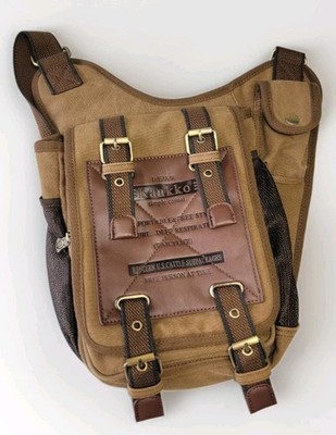 Kaukko Workshop Canvas Messenger Bag Crossbody Shoulder Sling Backpack  Travel