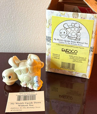 Precious Moments My World's Upside Down Without You Turtle Figurine Boxed 1997