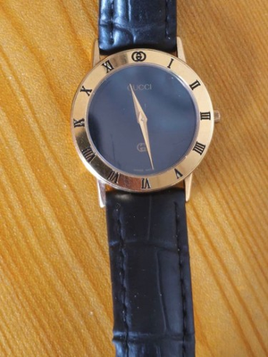 #ad GUCCI 3000M Black Dial Gold Qz 33mm Men#x27;s Watch 3cm $174.98