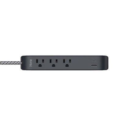 iHome Power Strip with USB and Cord Black 2IHAC2268B0L2