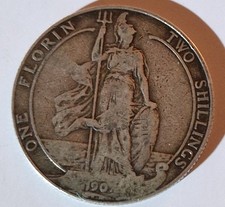 1907 FLORIN FREE EDWARD VII .925 SILVER  STUNNING AND MUST HAVE TO COLLECT!!👇🏻
