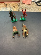 Lot of Vintage Plastic Indian Toy Figures Set of 4