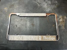 San Bernardino Inland Center Dodge Vintage License Plate Frame