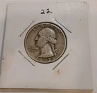 1952 90% Silver Washington Quarter In 2x2 Coin Flip