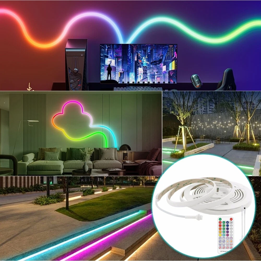 16.4ft 24V Waterproof RGB IC Addressable LED Strip Lights Outdoor Room Bar Decor