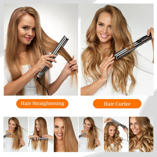 Ferro per Lisciare 2 in 1 Piastra per Capelli Mini in Ceramica, Piastra Lisciant - Foto 4 di 12