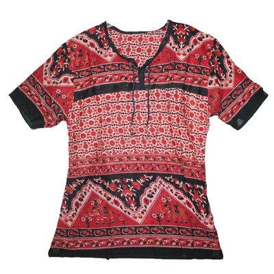 Indian Ethnic Cotton Top Tunic For Women Blouse Blusa Boho Ladies Hippie Retro