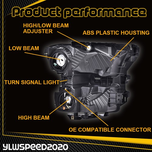 1Pair Fit For 2015-2017 Ford F150 Smoke Lens Amber Corner Headlights HeadLamps - Picture 8 of 9