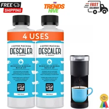 Descaler 2 Pack, 2 Uses Per Bottle Keurig, Nespresso, Delonghi  All Single Use