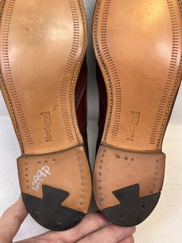 Nettleton Burgundy Leather Oxford Wing Tips Dress Shoes Men's 9.5 A - Picture 12 of 16