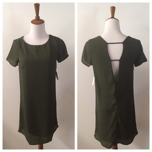 olive green shift dress