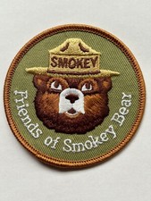 'Friends of Smoke Bear'  Embroidered  Iron-On Patch *** benefits charity ***