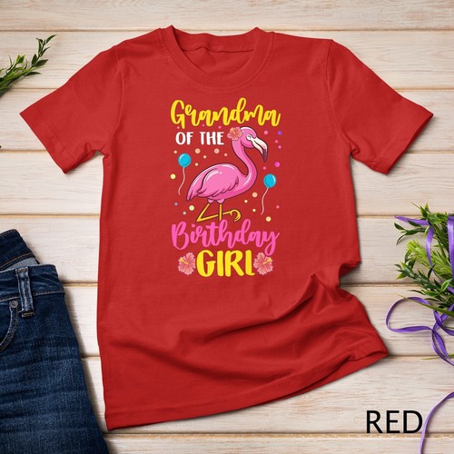 Grandma of the Birthday Girl Flamingo Party Family Premium Unisex T-shirt - Picture 11 of 15