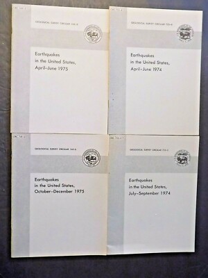 LOT # 3 - SEVEN BOOKS ON EARTHQUAKES IN THE US 1974 - 75  , NEW 