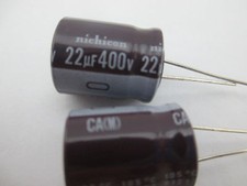 50pcs Nichicon CA 22mfd 400V 22UF high frequency Capacitor -40 105  16 20mm
