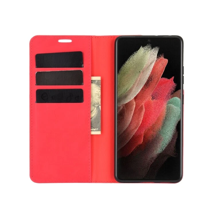 Business Magnetic Suction Leather Case with Holder & Card Slots & Wallet Samsung — 第 4/4 张图片