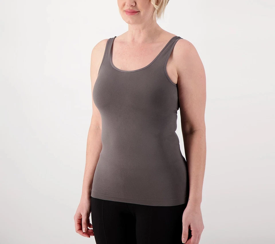 Breezies Talla PEQUEÑA Juego de 2 Cami Reversibles Sin Costuras CENIZA/GRAFITO A553148 Foto 2 de 3