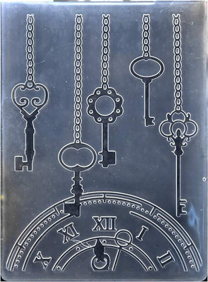 Clock Key Plastic Embossing Folders for Card Making Scrapbooking and Other Paper