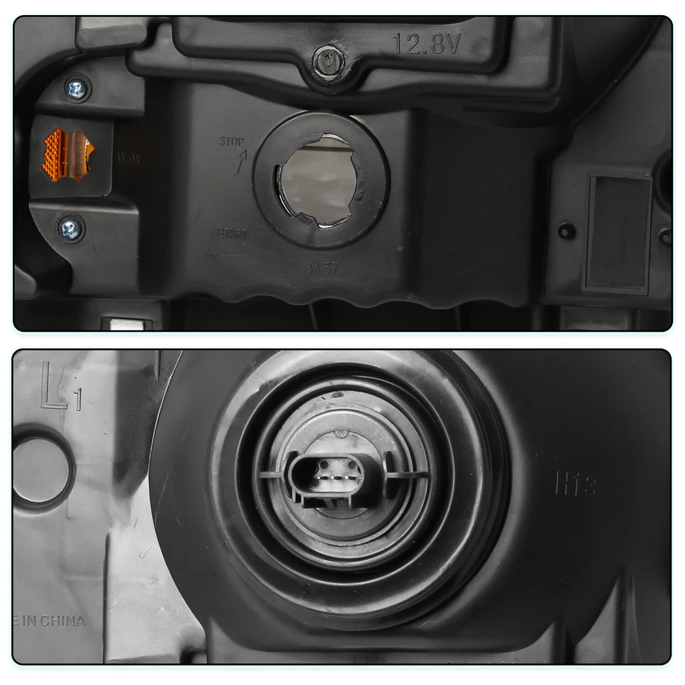 For 99-2004 Ford F250 F350 Ford Super Duty Excursion Conversion Black Headlights Foto 4 de 4