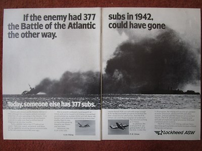10/1982 PUB LOCKHEED ASW S-3A VIKING P-3C ORION BATTLE OF ATLANTIC U-MARINE AD