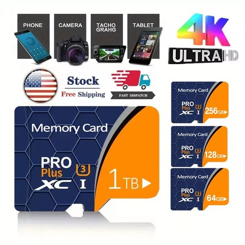 Micro SD Card 32GB 64GB 128GB 256GB 1TB TF Class 10 for Smartphones Tablets Lot