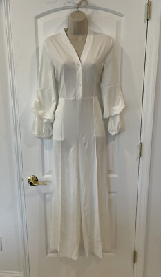 Henley S Plain Dressy Long Sleeve Jumpsuit Romper High Waist