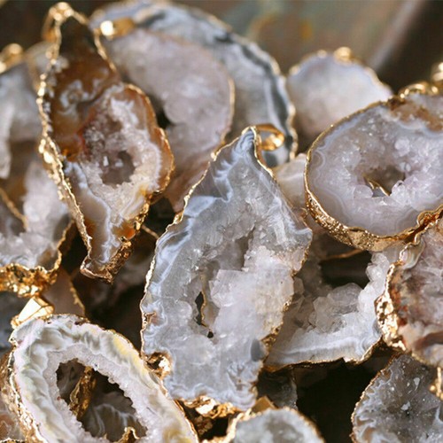 1PC Geodes Oco Agate Natural Crystals Druzy Halves Quartz Specimens - Picture 6 of 11