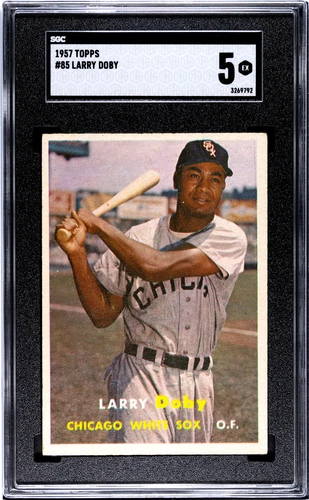 Larry Doby 1957 Topps Baseball Card #85. SGC 5. Excellent