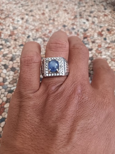 Natural Blue sapphire 2.24ct Ceylon phenomena With Sterling silver ring Setting - Picture 8 of 12