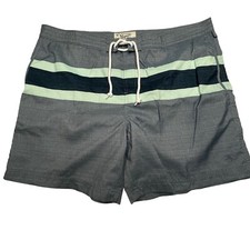 Penguin Munsingwear Swim Trunks Swimwear Mens 38" Blue Striped Lace Up Lined