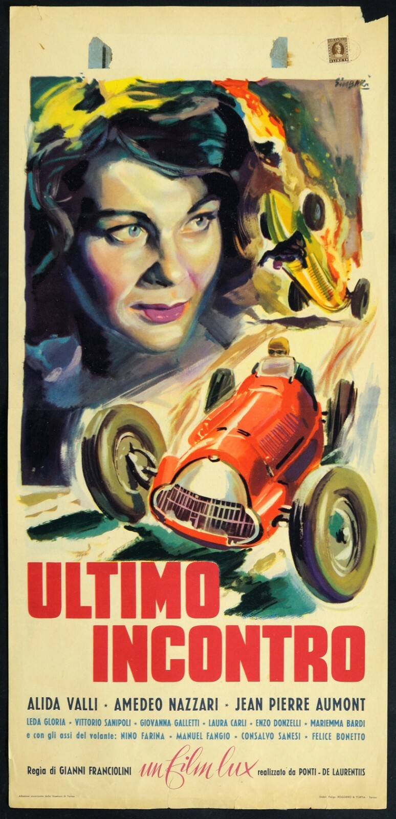 Locandina originale film Ultimo incontro (1951) - Regia di Gianni Franciolini