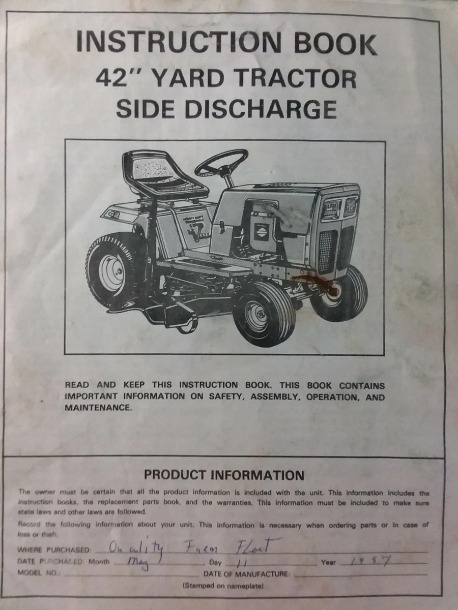 Correo aéreo Arábica Conciliador Quality Pro Farm Country Murray Lawn Tractor &amp; 42 Mower Implement  Owners Manual | eBay