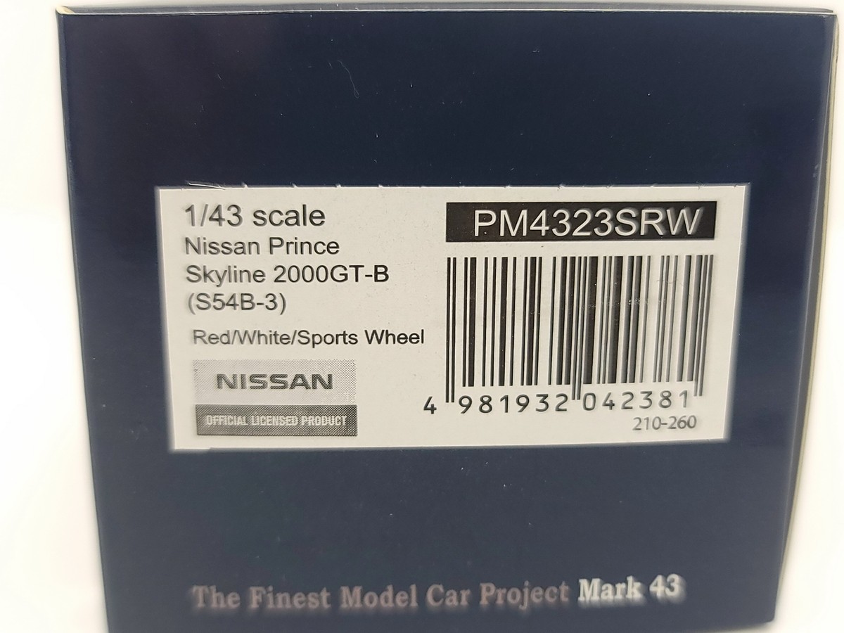 Mark43 1:43 scale Nissan Prince Skyline 2000GT-B (S54B-3) Sport