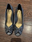Life Stride Black Slip On Open Toe Comfy Bow Kitten Heel Size 9.5 2in — photo 1
