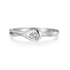 Ladies Sterling 925 Silver White Sapphire Solitaire Ring K L M N O P Q R S T U