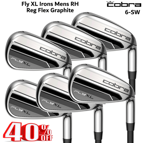 COBRA FLY XL GOLF IRONS 6SW MENS RH REGULAR FLEX GRAPHITE SHAFTS MENS