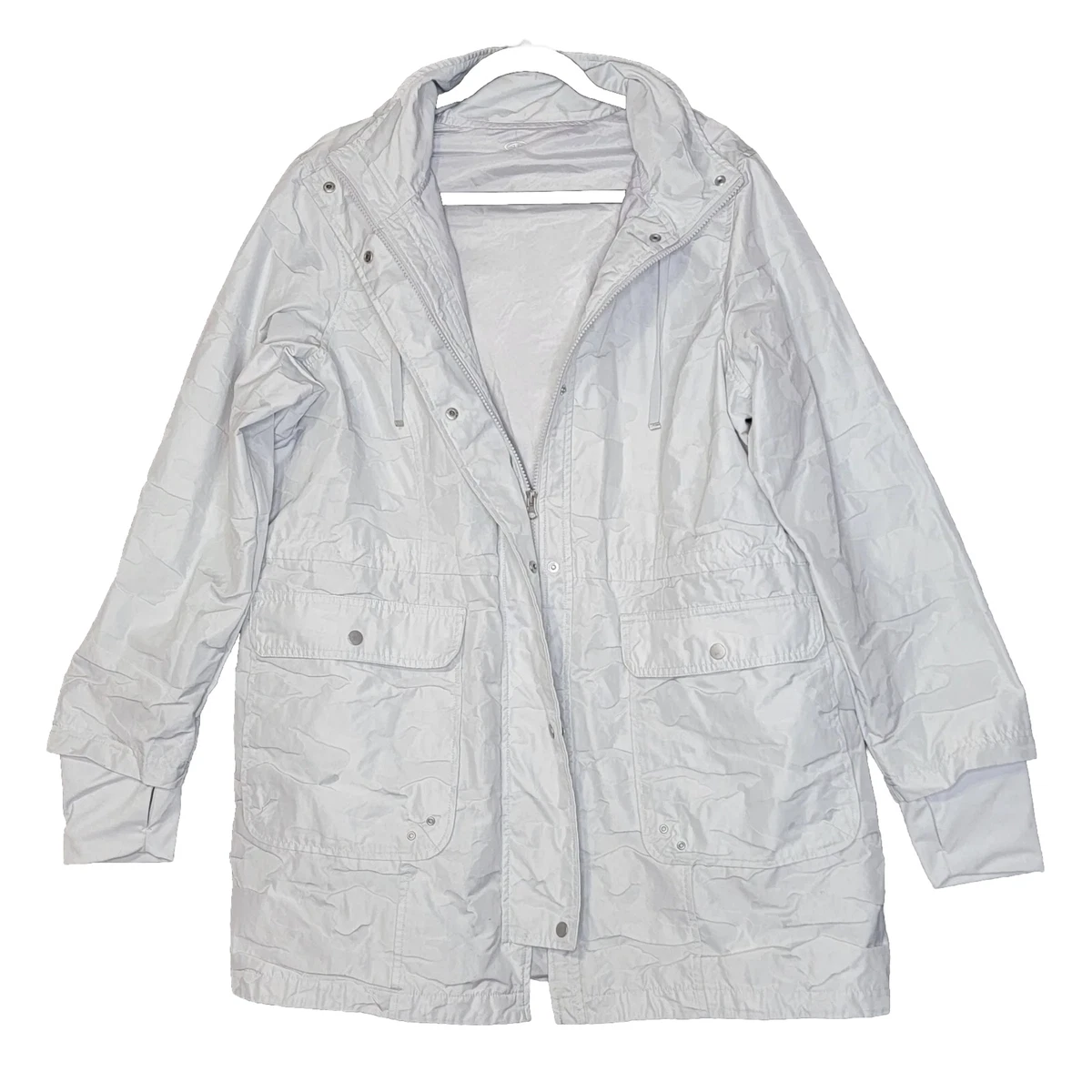 Athletic Works Women 3X Light Gray Camo Jacket Active Anorak